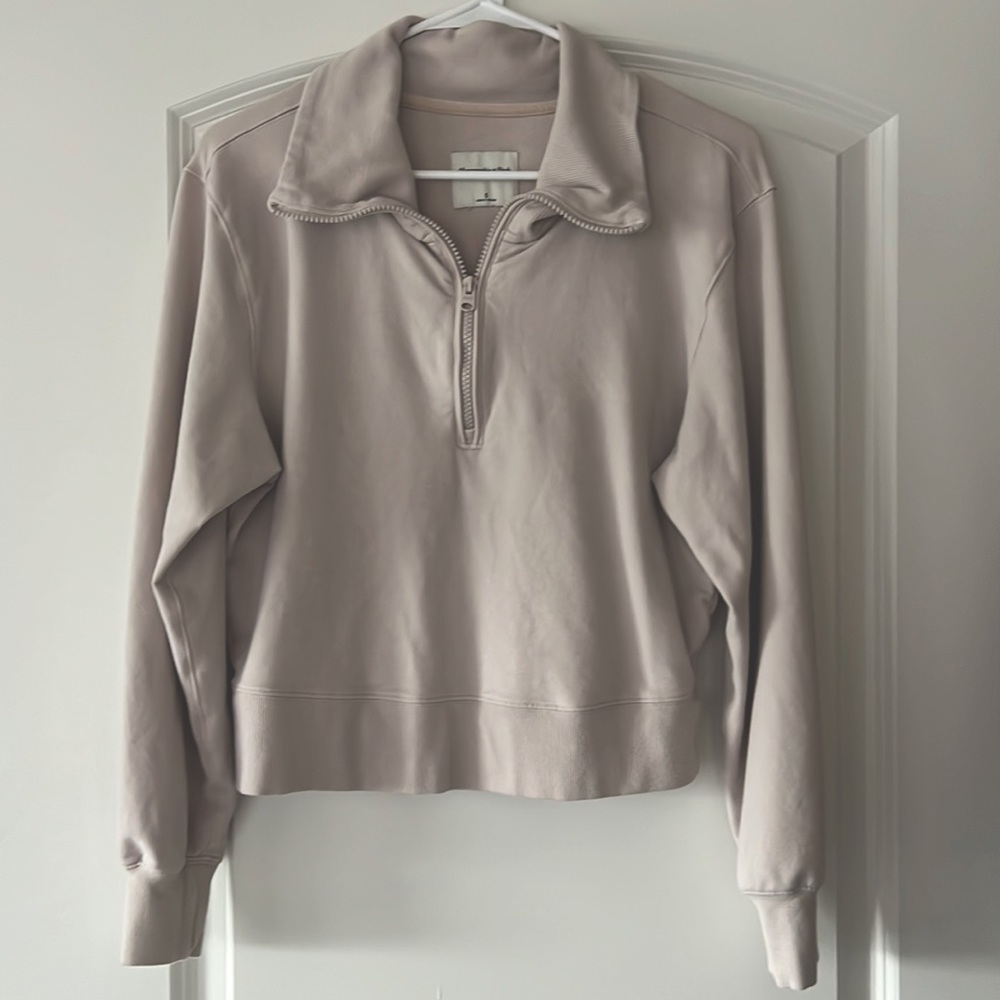 Abercrombie Luxe Terry Wedge Half-Zip, Daybreak Grey, S